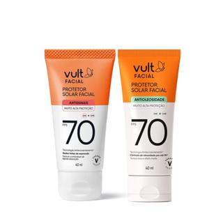 Combo Vult Facial Protetor Solar Antissinais 40ml + Protetor Solar Facial Fps 70 40ml em Oferta na Shopee