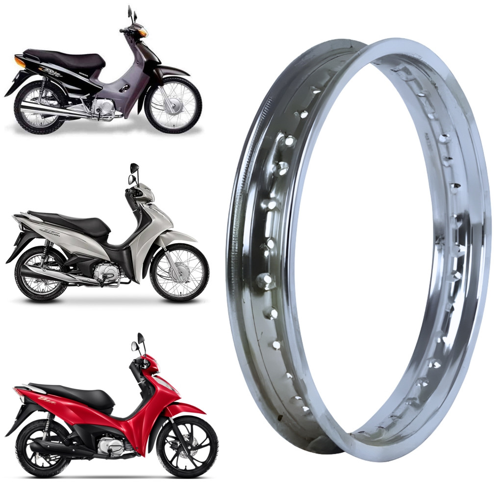 ARO DA RODA DIANTEIRO CROMADO RAIADO 17 1.40X17 SMARTFOX HONDA BIZ 100 110 125 POP 100 110I