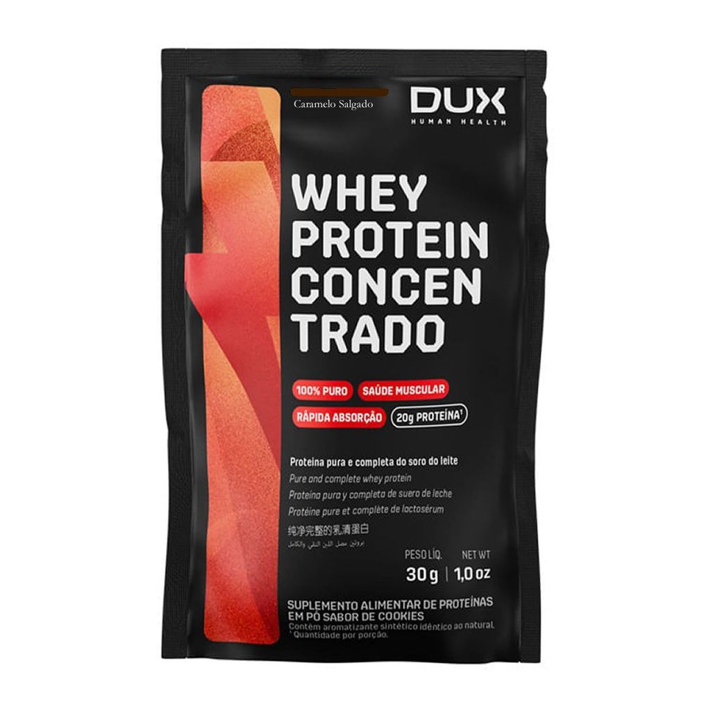 Whey Protein Concentrado - 1 Sachê 30g Caramelo Salgado - Dux Nutrition em Oferta na Shopee