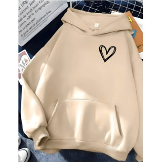 Moletom Canguru Bege Unissex Estilo Brooklyn Capuz Flanelado Estampado Inverno Com Bolso Coração em Oferta na Shopee