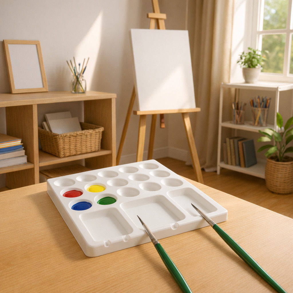 Paleta Pintura Gode Suporte Tinta Guache Aquarela Profissional Acrilico Art 23 Cavidades