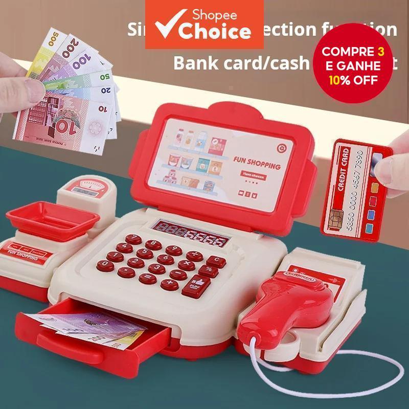 Supermercado Caixa Registadora Brinquedo Simulação Quebra-Cabeça para Meninos e Meninas Aniversários Presente