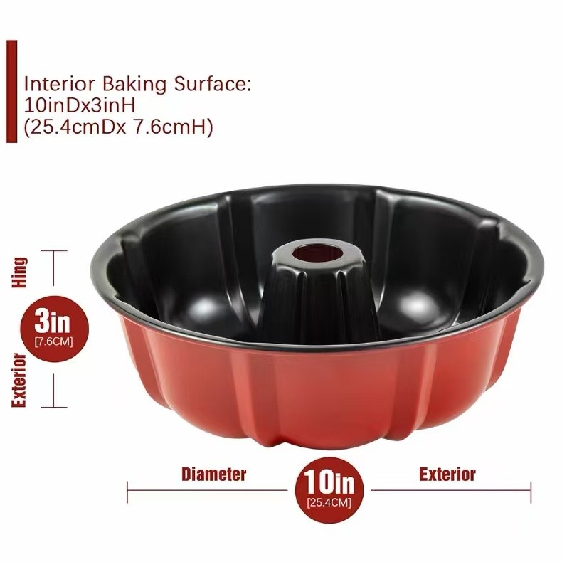 Forma Redonda com Furo Central de Pudim Bolo Torta Teflon anti-aderente