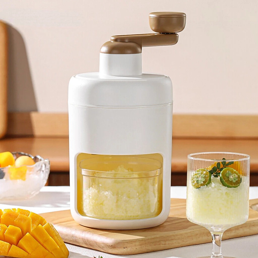 Triturador de Gelo Manivela Cortador Mexedor Bebidas Sobremesa Preparo Bebida Smoothies Drinks Barista Bar Man Com Pote