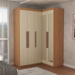 Guarda-Roupa Solteiro Modulado Odisseia 5 Portas 12 Prateleiras Com Espelho - Panorama Móveis