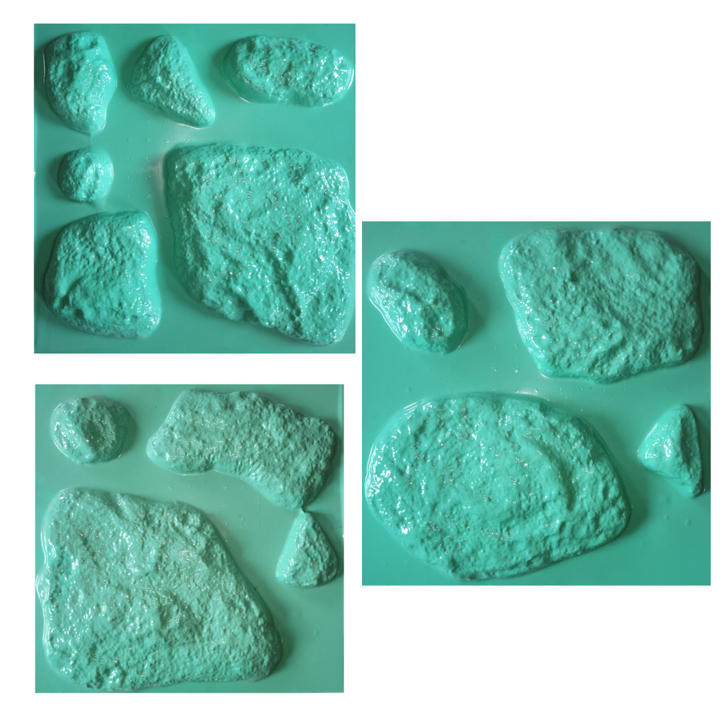 Kit com 14 Formas de Gesso e Cimento 3d Pedras MZ Moldes em Oferta na Shopee