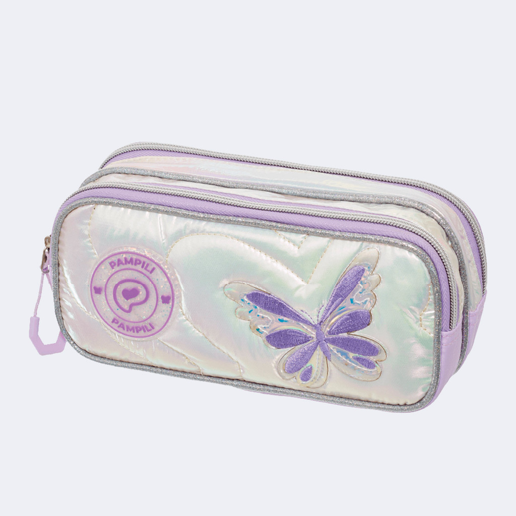 Estojo Escolar Infantil Borboletas Lilás Pampili