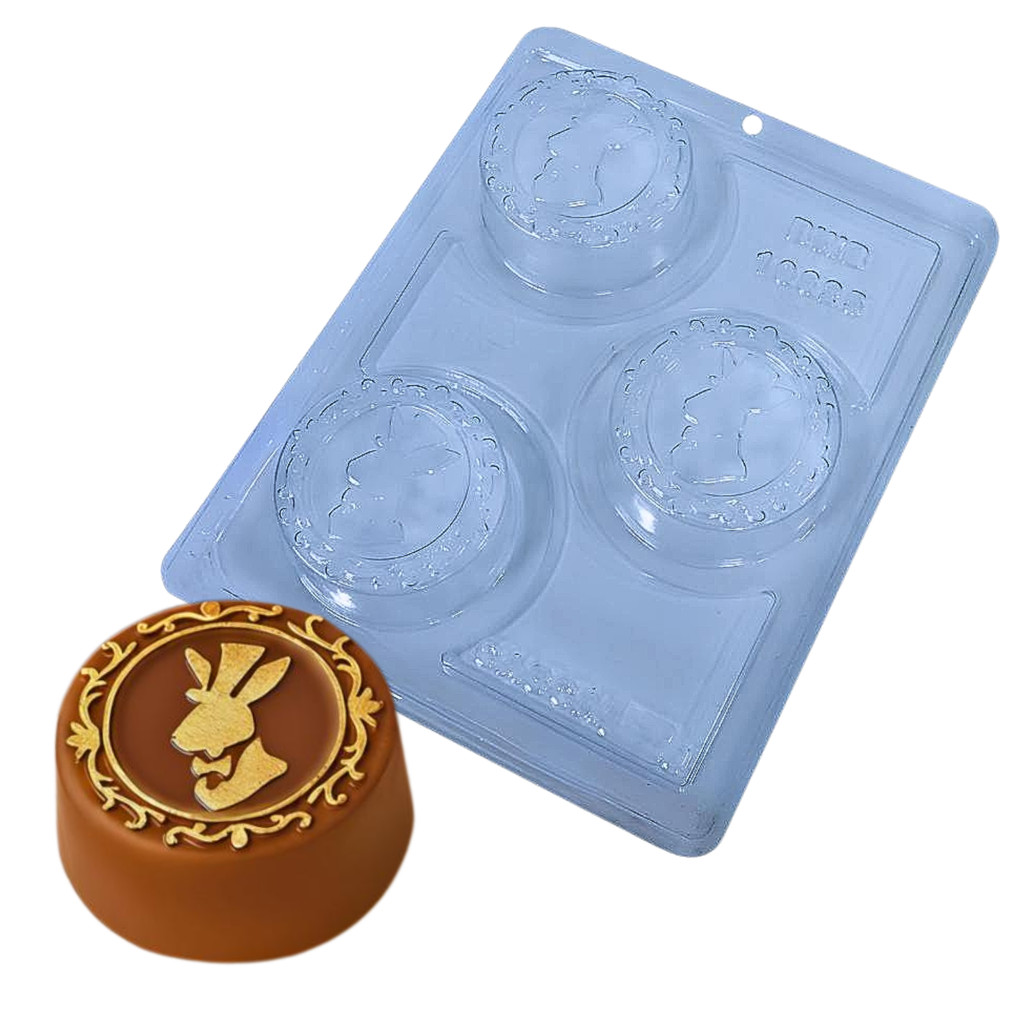 Forma p/ Chocolate Páscoa Pão de Mel Clássico Coelho Cod. 10625 3 Partes c/ Silicone Bwb em Oferta na Shopee