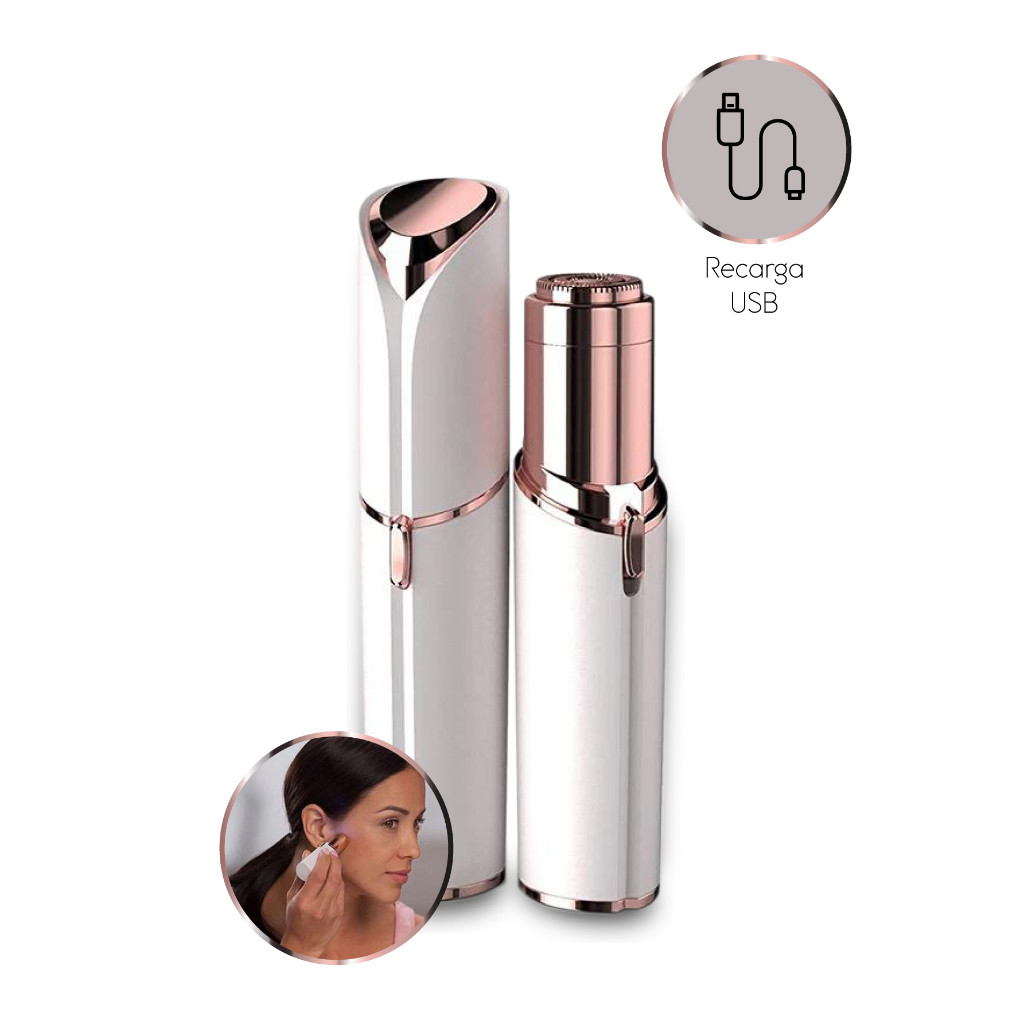 Depilador Elétrico Batom Facial Indolor - Portátil Recarregável Touch em Oferta na Shopee