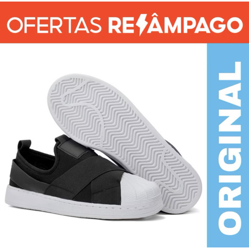 Tênis Barato Feminino Slip On Lançamento Leve e Confortável 34 a 39 Envio Rapido preto branco em Oferta na Shopee