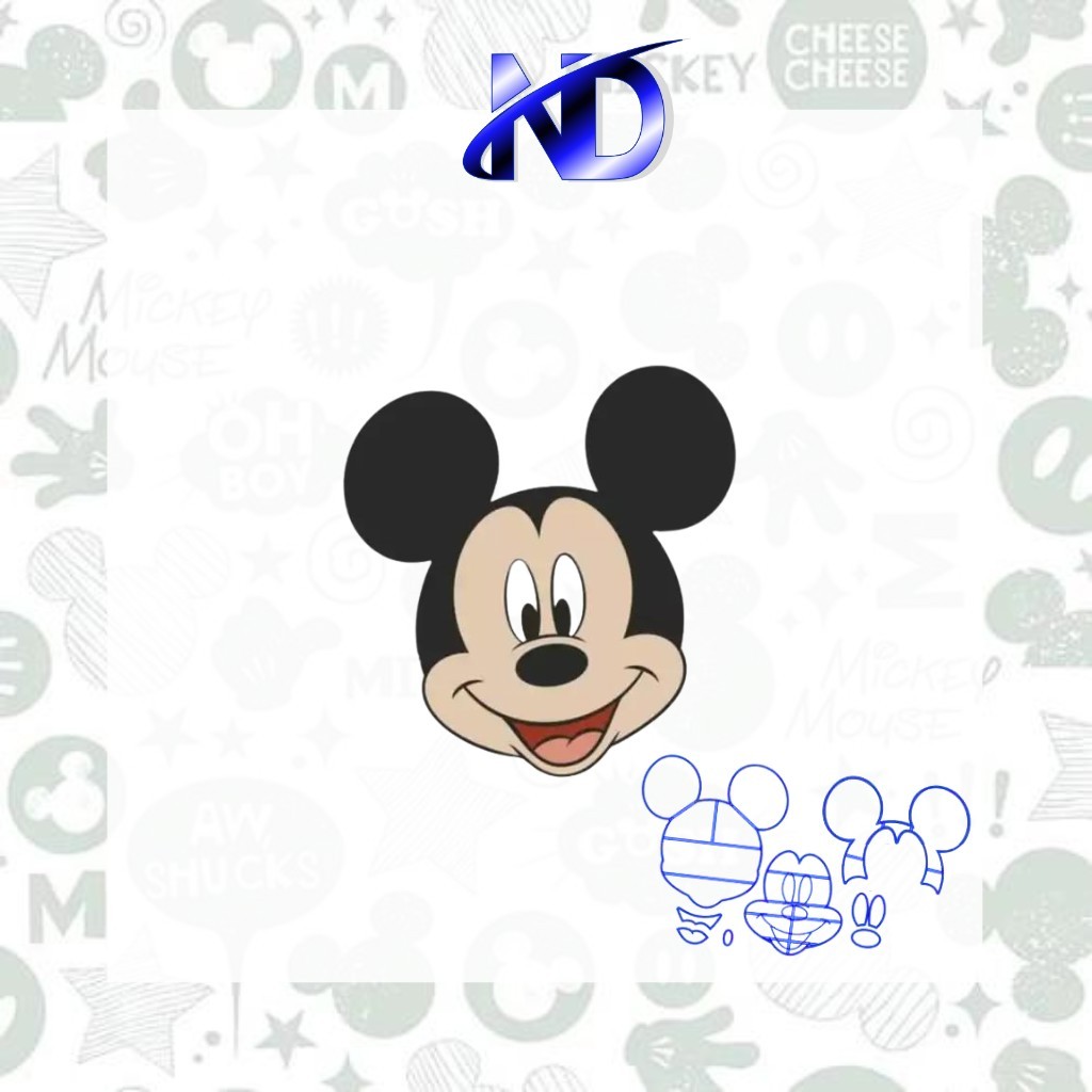 Cortador Turma do Mickey - mickey rosto - mod 1