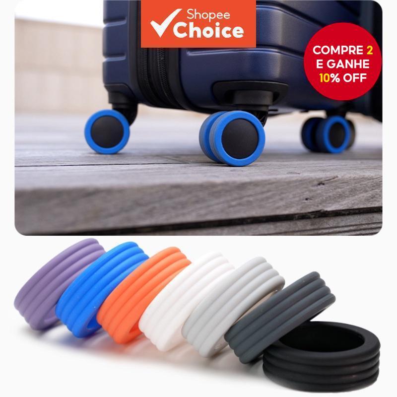 Imagem Capas Protetoras Para Rodas De Bagagem Com 8 Pacotes : Rodízios De Silicone Amortecimento De Ruído Viagens
