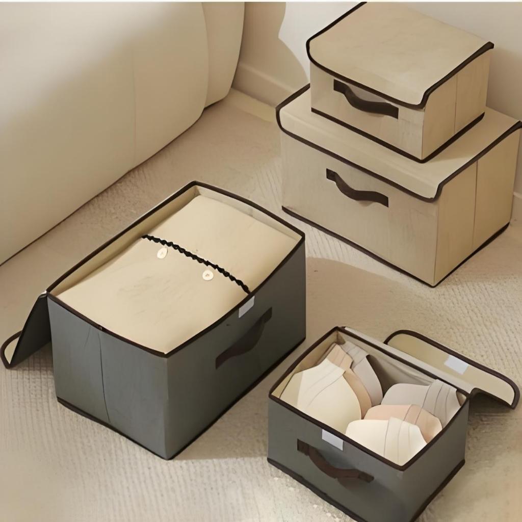 KIT 2 Caixas Mutiuso Organizadora Colors Dobravel TNT para armarios, guarda roupas OG-38-ND/OG-39-ND