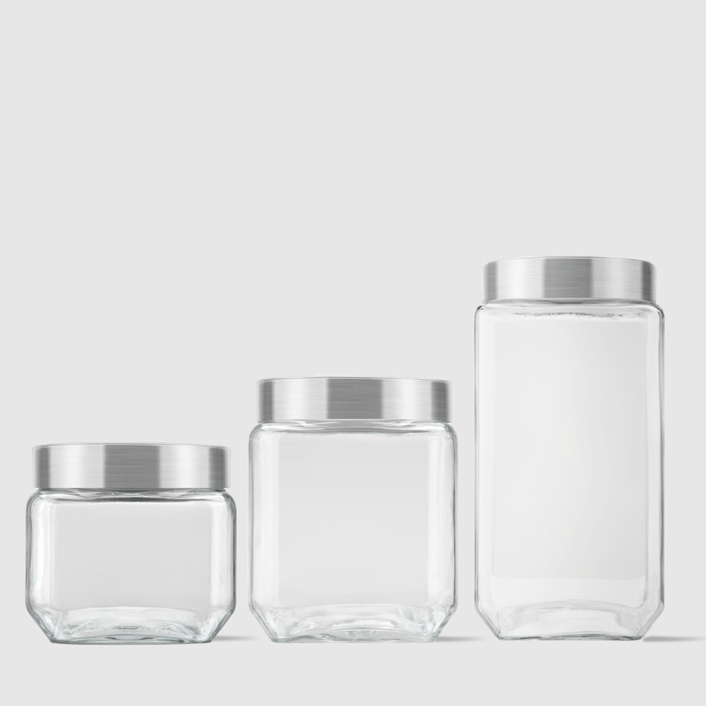 Kit com 3 Potes Quadrados Collection Invicta em Oferta na Shopee