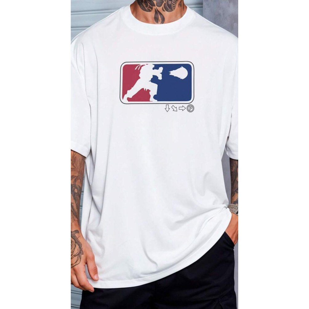 Camisa Street Fighter Manipulação Energia Acrobacia  Jogo Anime Camiseta Basica e Oversized Unissex