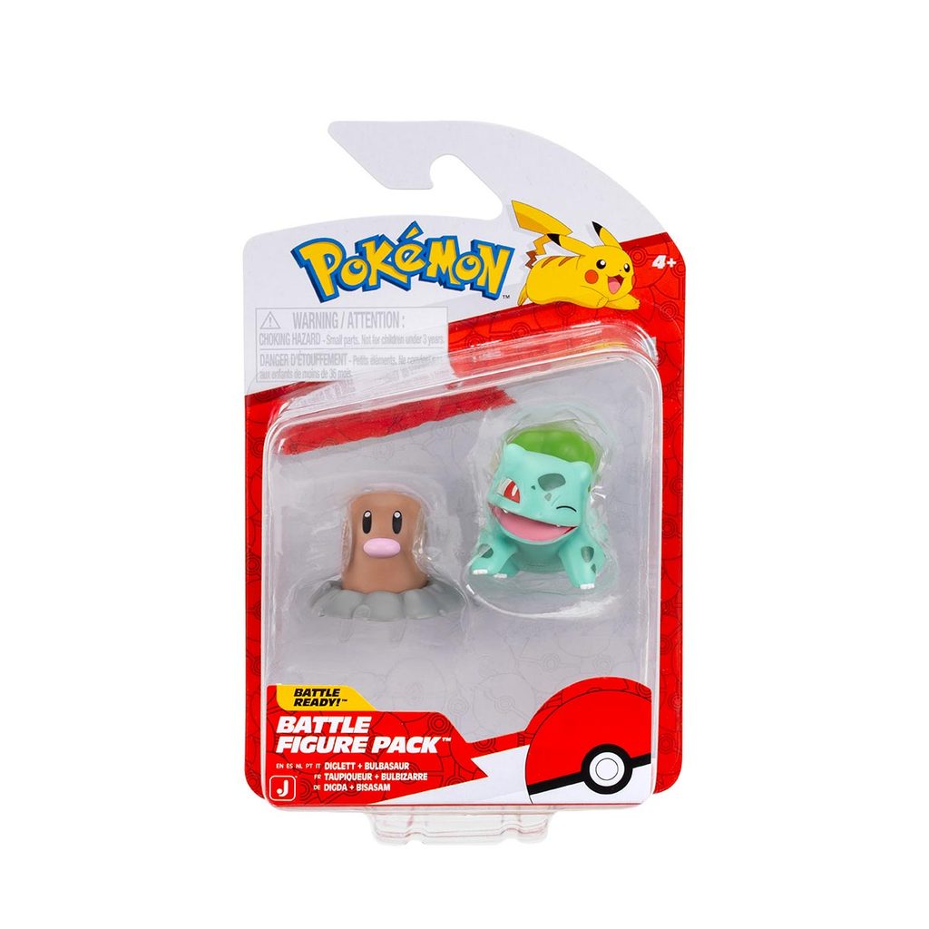 2 Bonecos De Batalha Diglett + Bulbasaur - Pokémon