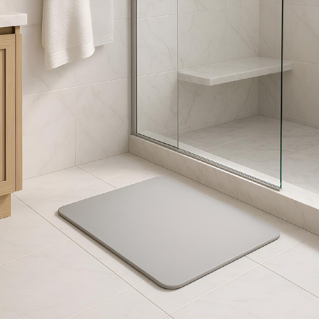 Tapete Lyor De Pedra Diatomita Para Banheiro Cinza 60cm em Oferta na Shopee