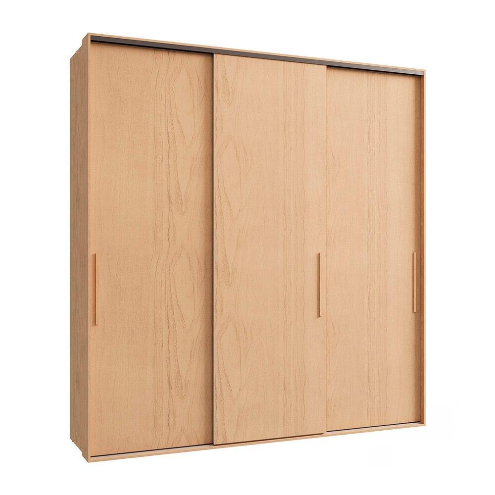 Guarda-Roupa Casal MDF Herval Aren, 3 Portas de Correr, Carvalho Nature