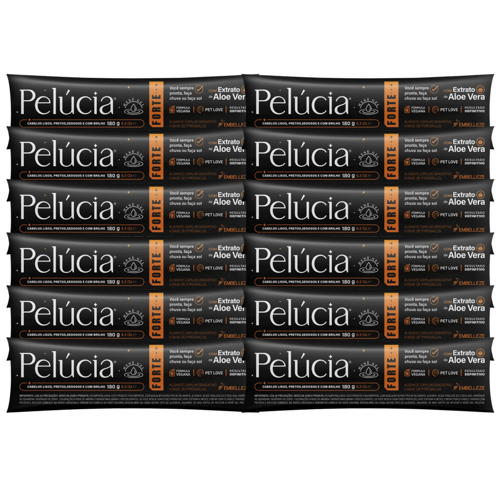 Kit C/ 12 Alisante Henê Pelúcia Forte BISNAGA 180g