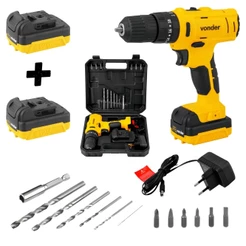 Kit Parafusadeira Furadeira de Impacto + 2 Baterias Vonder