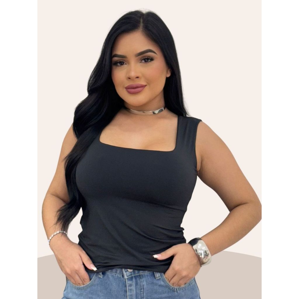 Regata Feminina de Suplex Modelagem Justa Lisa Confortável Ideal Para Looks Casuais e Fitness em Oferta na Shopee