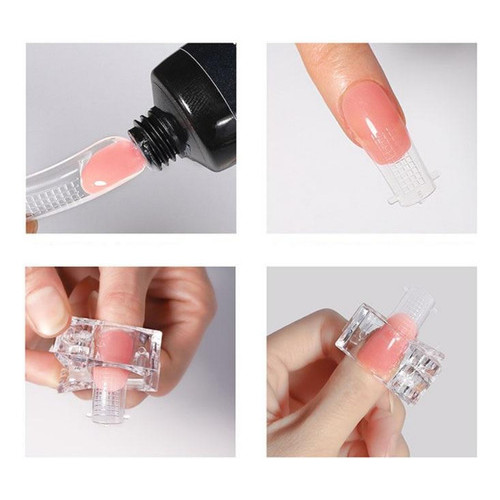 Presilhas Para Polygel Molde F1 Bailarina Almond Kit 5 Un. Transparente Para Molde F1