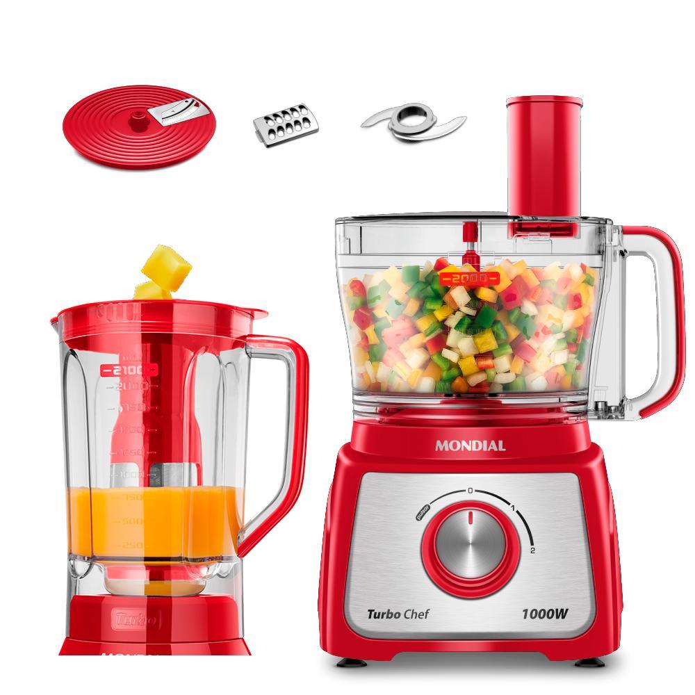 Multiprocessador Turbo Chef 5 em 1 Mondial Vermelho 1000W MPN-01-R