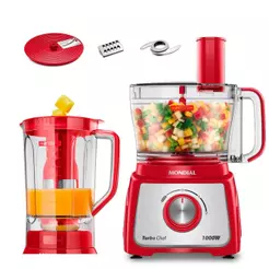 Multiprocessador Turbo Chef 5 em 1 Mondial Vermelho 1000W MPN-01-R