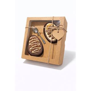 Caixa 2 Ovos De colher Páscoa 100/150g Kraft 19x15x6 - 10 Un em Oferta na Shopee