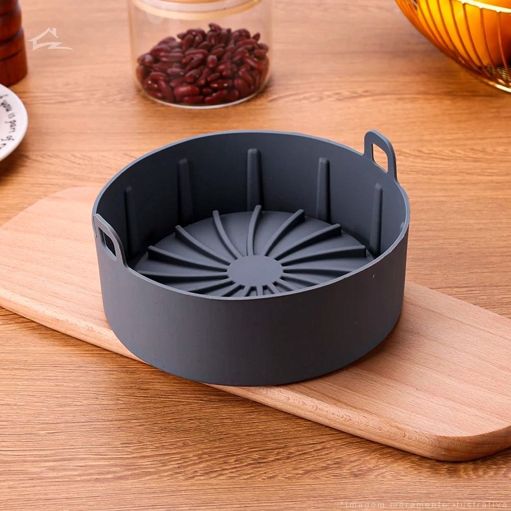 Forma de Silicone para Airfryer Reutilizável 16cm Antiaderente Easy Kitchen Lava Louças