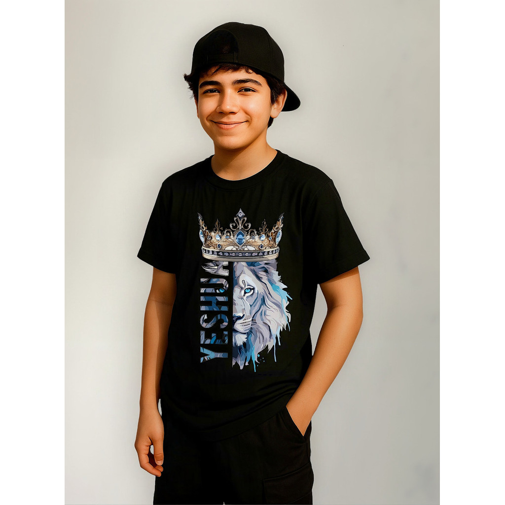 Camiseta Infantil Cristã Religiosa  Leão Yeshua em Oferta na Shopee