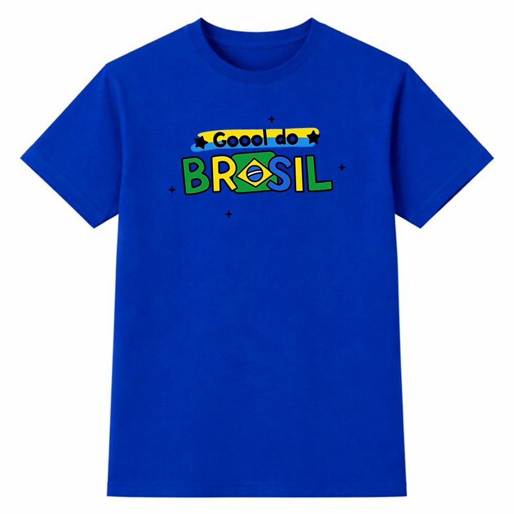 Camiseta Masculina 100% Algodão Camisa Gool do Brasil Futebol Copa do Mundo Casual Urbana Diario