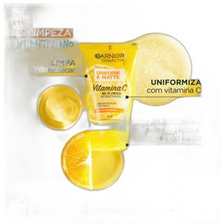 Garnier SkinActive Uniform & Matte Vitamina C - Gel de Limpeza Facial Antibacteriano 150ml em Oferta na Shopee