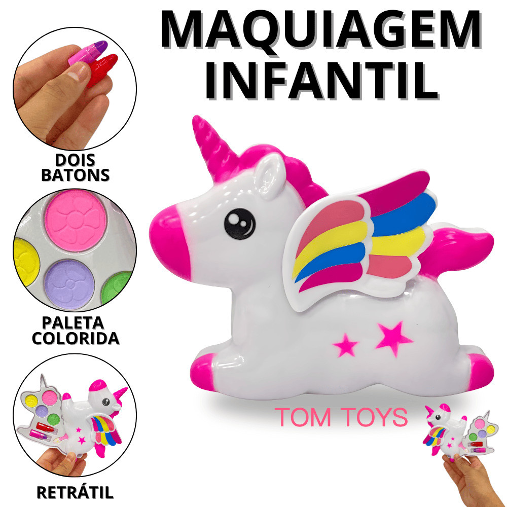 Maquiagem Infantil Unicórnio Make De Criança Maquiagens De Crianças Estojo de Makes Menina em Oferta na Shopee