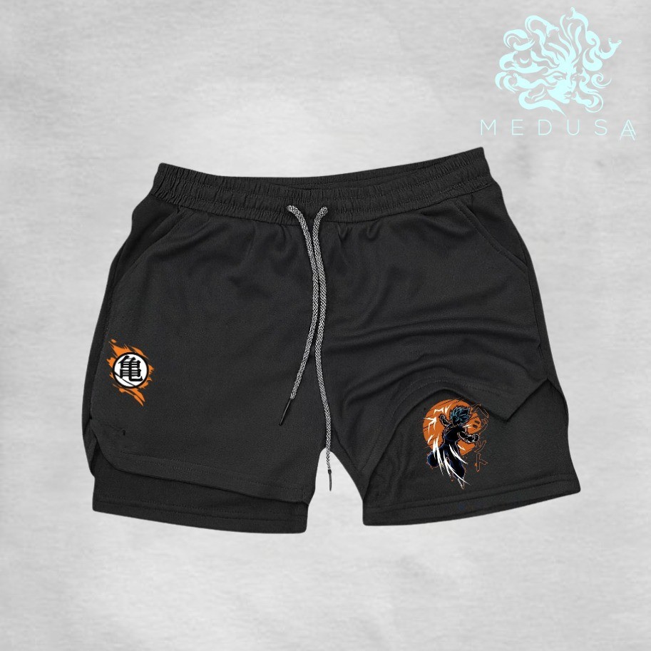 Bermuda Shorts Compressão 2 Em 1 Dry Fit Com Elastano DRABLLZ 02, Ideal Para Treinos, Academia