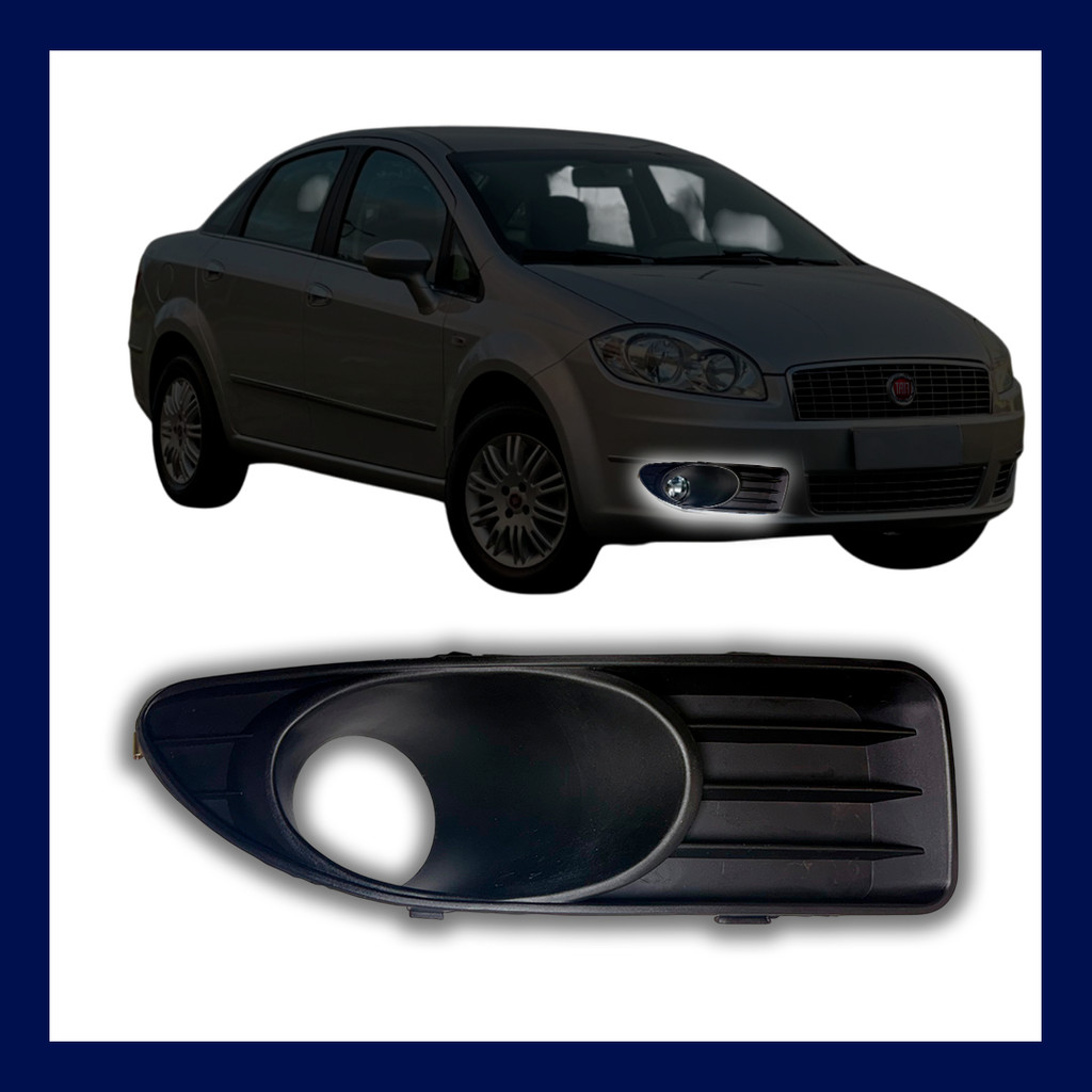 Moldura Farol De Milha Fiat Linea 2008 A 2014 Preto Direito