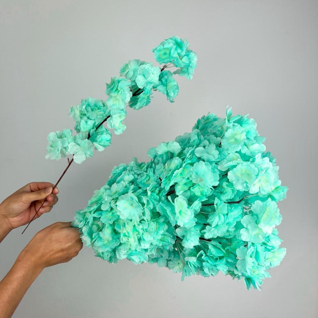 Flor Cerejeira - 1 Galho planta artificial Decoração Casa -A-520 VERDE TIFFANY