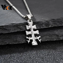 Vnox Crucifixo Católico Cruz Ortodoxa Colar Para Homens, Pingente Com Anjo Querubim Cristão Jóias Presentes