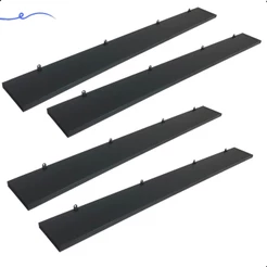 Kit 4 Prateleira Preta 100X10 + Suporte Flutuante Mdf Organizadora Decoração Cozinha Banheiro Sala