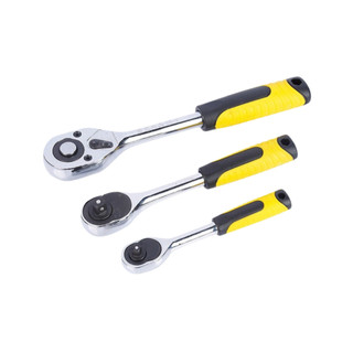 Chave Catraca Reversível Com Cabo Emborrachado 1/2, 3/8, 1/4 Polegada Soquete Sextavado Profissional