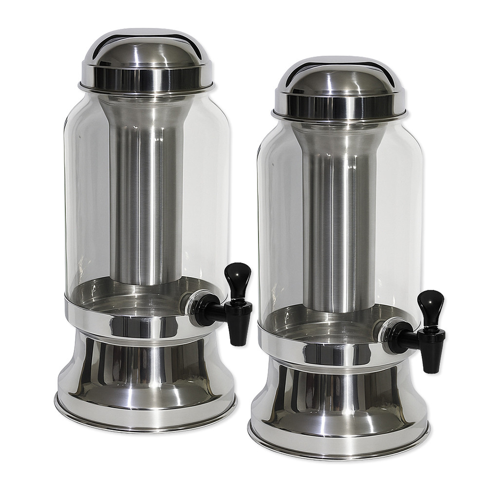 Kit 2 Suqueira Vidro Bebidas 3,2L com Porta Gelo