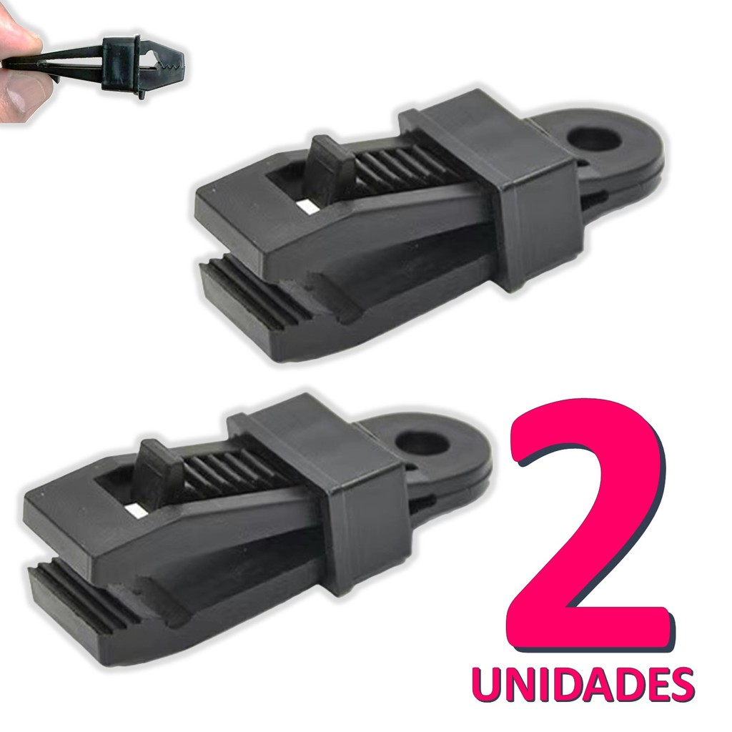 Kit 2 Clipes pregador Garra plástica jacaré para lonas e tendas