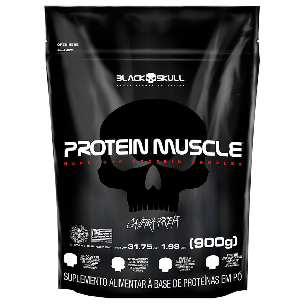 Protein Muscle (Blend Proteínas) - Refil 900g - Black Skull