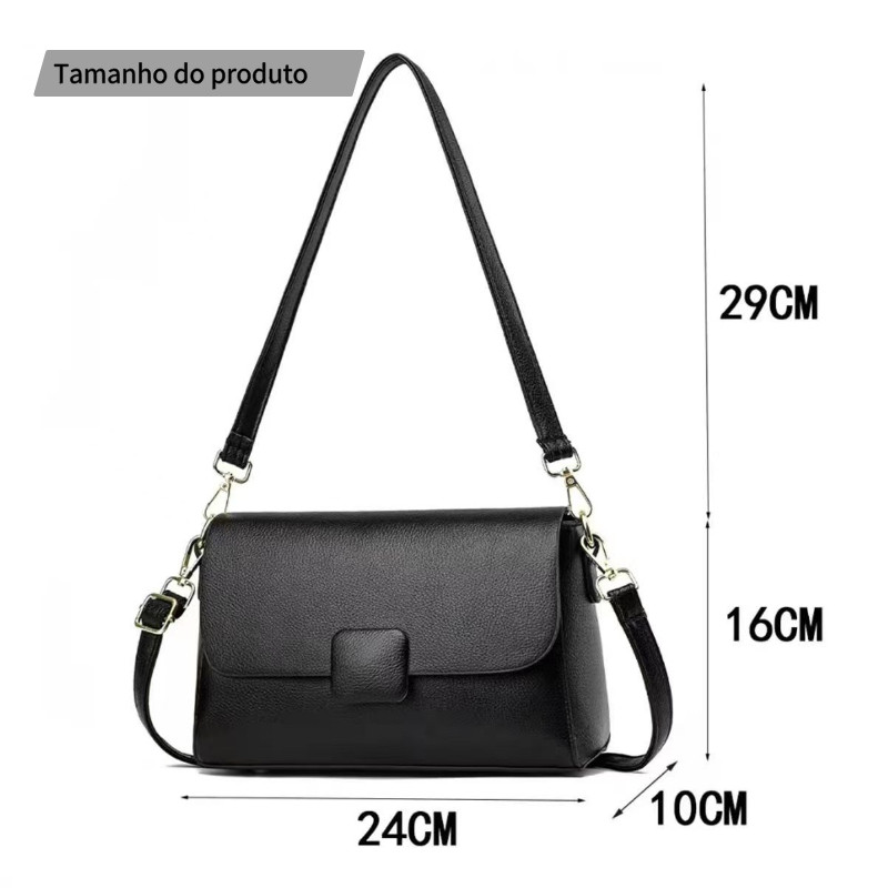 Marissa Bolsa Quadrada 2025｜Alça Dupla Ajustável (Axila/Crossbody)｜PU Premium Antimanchas — imagem 2 de 2