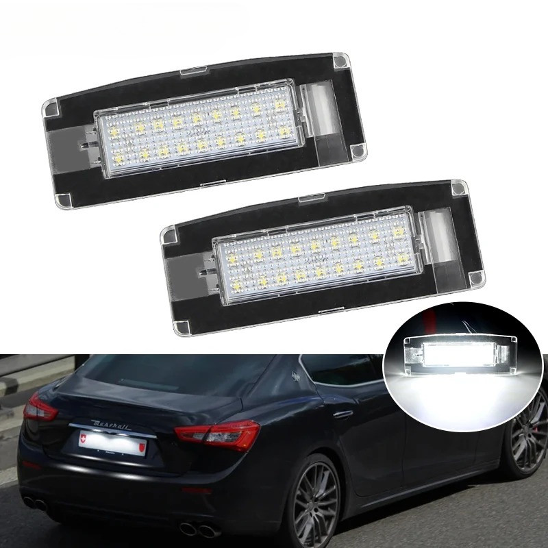 2 Peças Para Maserati Ghibli M157 2014-2020 CANbus LED Lâmpada De Matrícula Branca Montagem De Luz De Placa De Licença