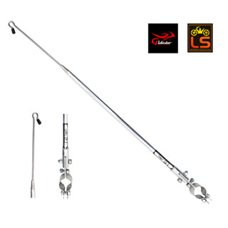 Antena Corta Pipa Moto 2 Estágios Retrátil e Reclinável Guidão Abraçadeira e Vareta Aço Inox e Tubo em Alumínio / Foto R em Oferta na Shopee