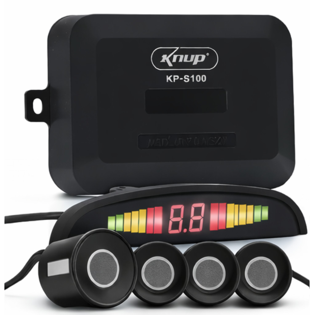 Sensor De Estacionamento Com Display Led Colorido Aviso Som Knup KP-S100