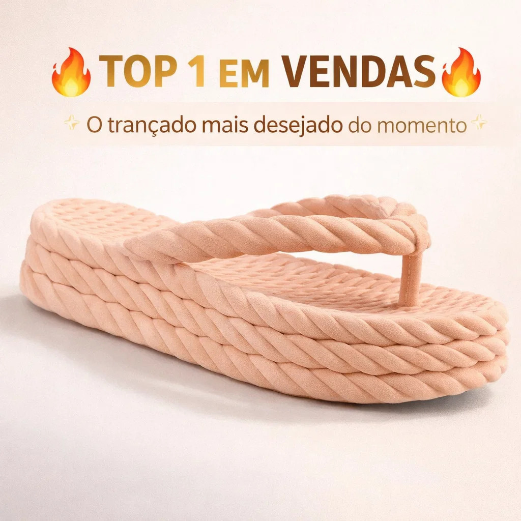 Chinelo De Dedo Nuvem Feminino Plataforma Trançado Estilo Leve Macia Antiderrapante  TAMA-TRAN