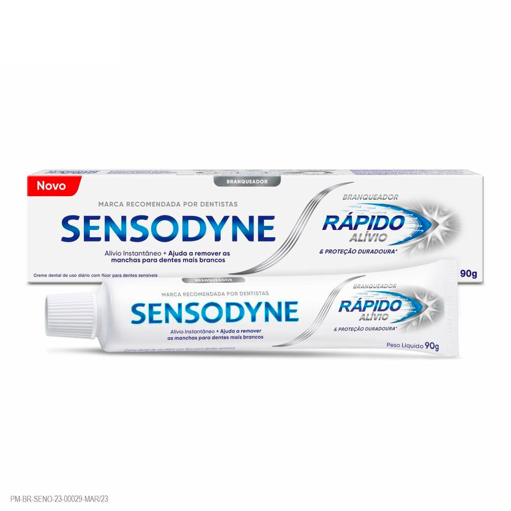 Creme Dental Sensodyne Rápido Alívio E Branqueador 90g em Oferta na Shopee