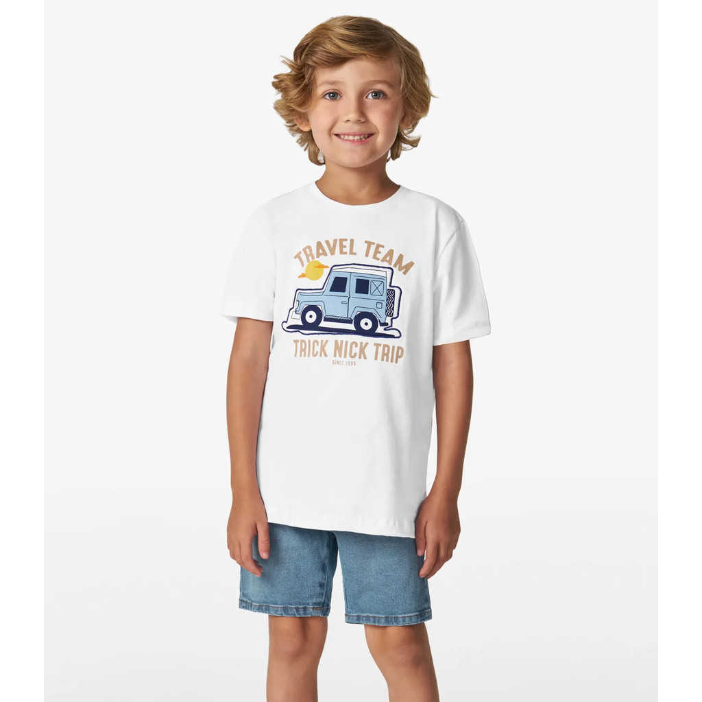 Conjunto Camiseta com Bermuda Trick Nick Branco